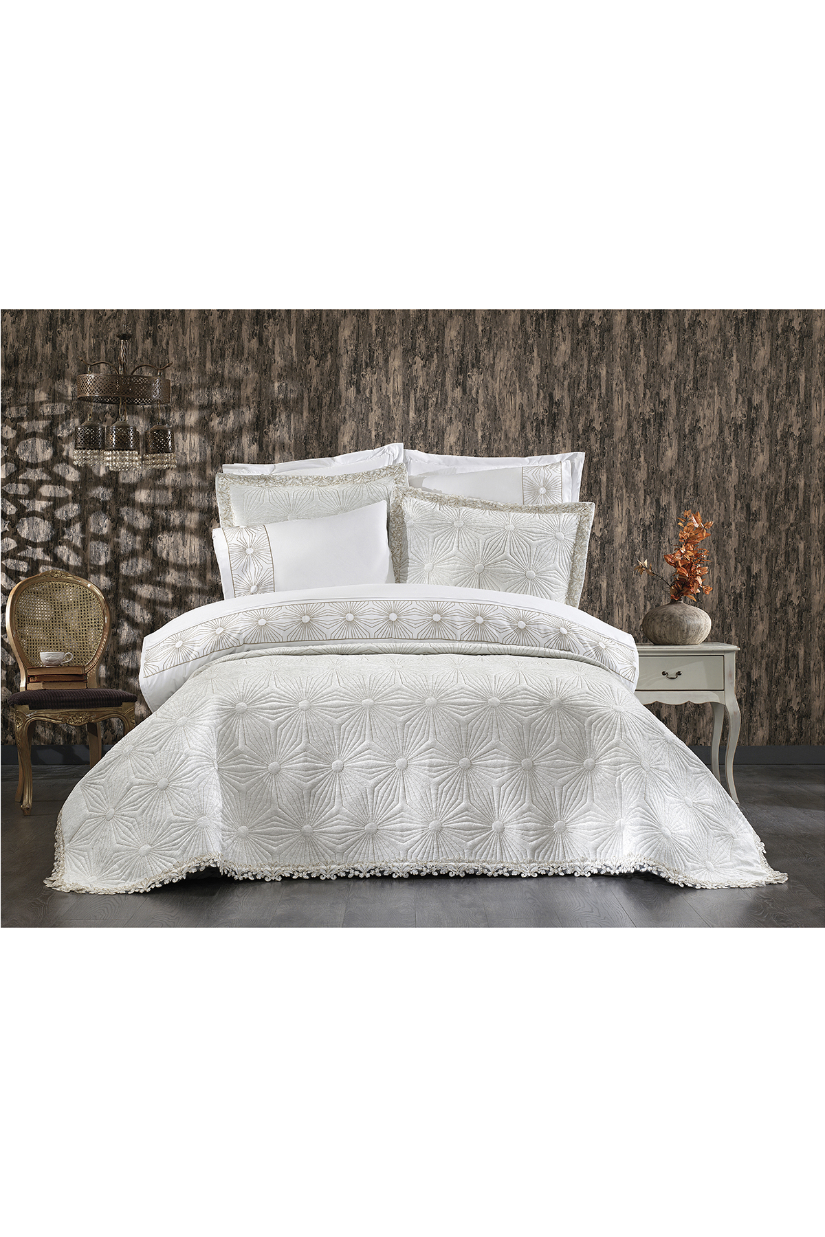 Picture of Blenda Lüx Nakışlı Çeyiz Paketi 9 Parça Krem