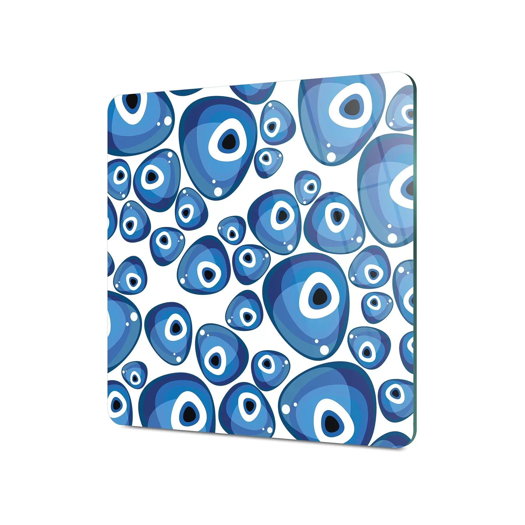 Picture of Decovetro Cam Kesme Tahtası ve Sunumluk Kare Nazar Boncukları Desenli 30x30 Cm