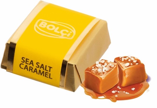 Picture of SEA SALT CARAMEL FILL.MILK CHOC.EXCLUSIVE CUBE (YELLOW) 2,5Kg