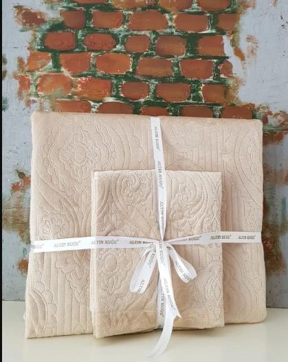 Picture of Dinarsu Yatak Örtüsü Seti 3 Parça Çift Kişilik 230x250 Olivia Mocha