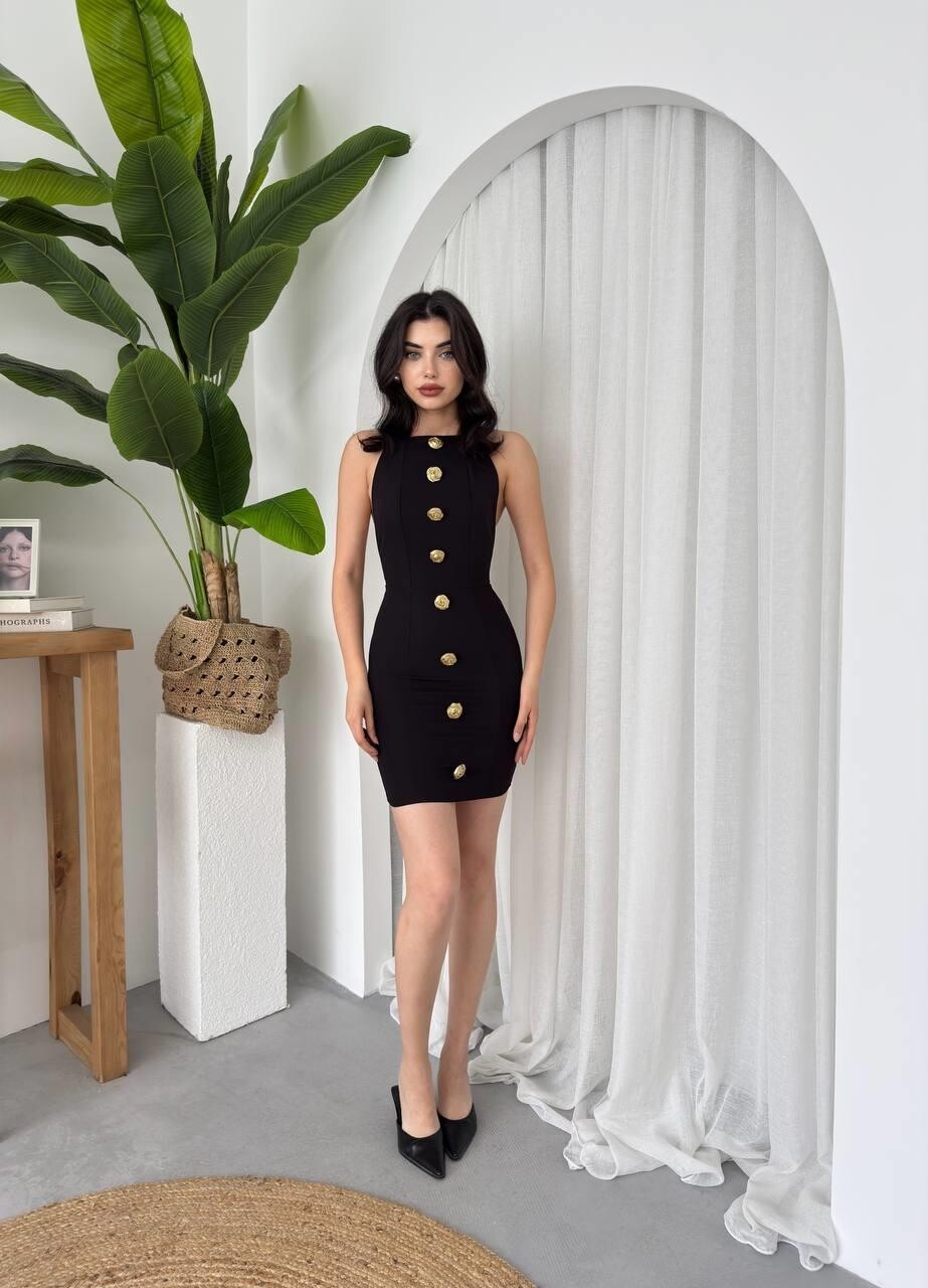 Picture of Katalina Gül Düğmeli Elbise