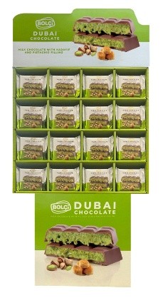 Picture of PISTACHIO KADAYIF FILLED MILK CHOCOLATE 100g (FLOWPACK - STAND)