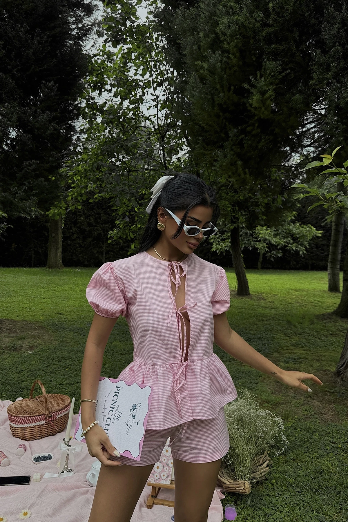 Picture of Pink Laura Gingham Double Set