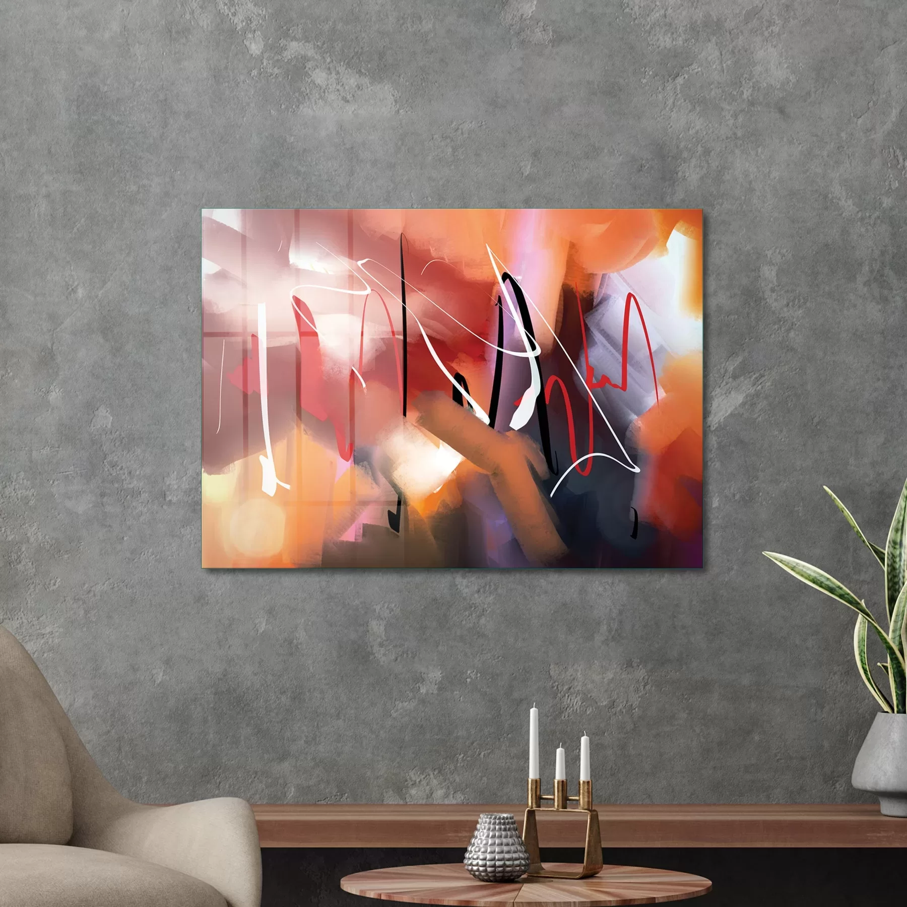 Picture of Decovetro Cam Tablo Abstract Colour Backround 70x100 cm