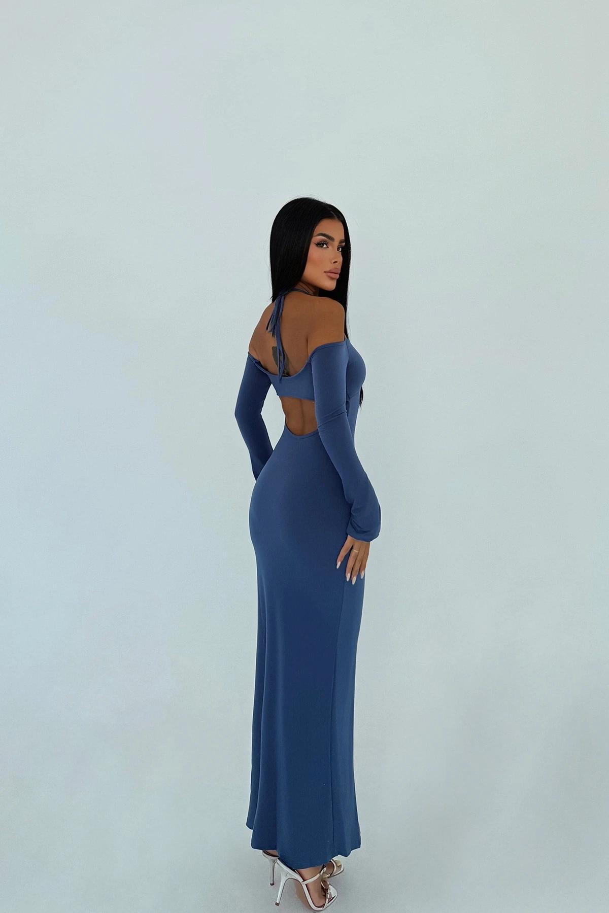 Picture of Indigo Long Sleeve Tie Dress