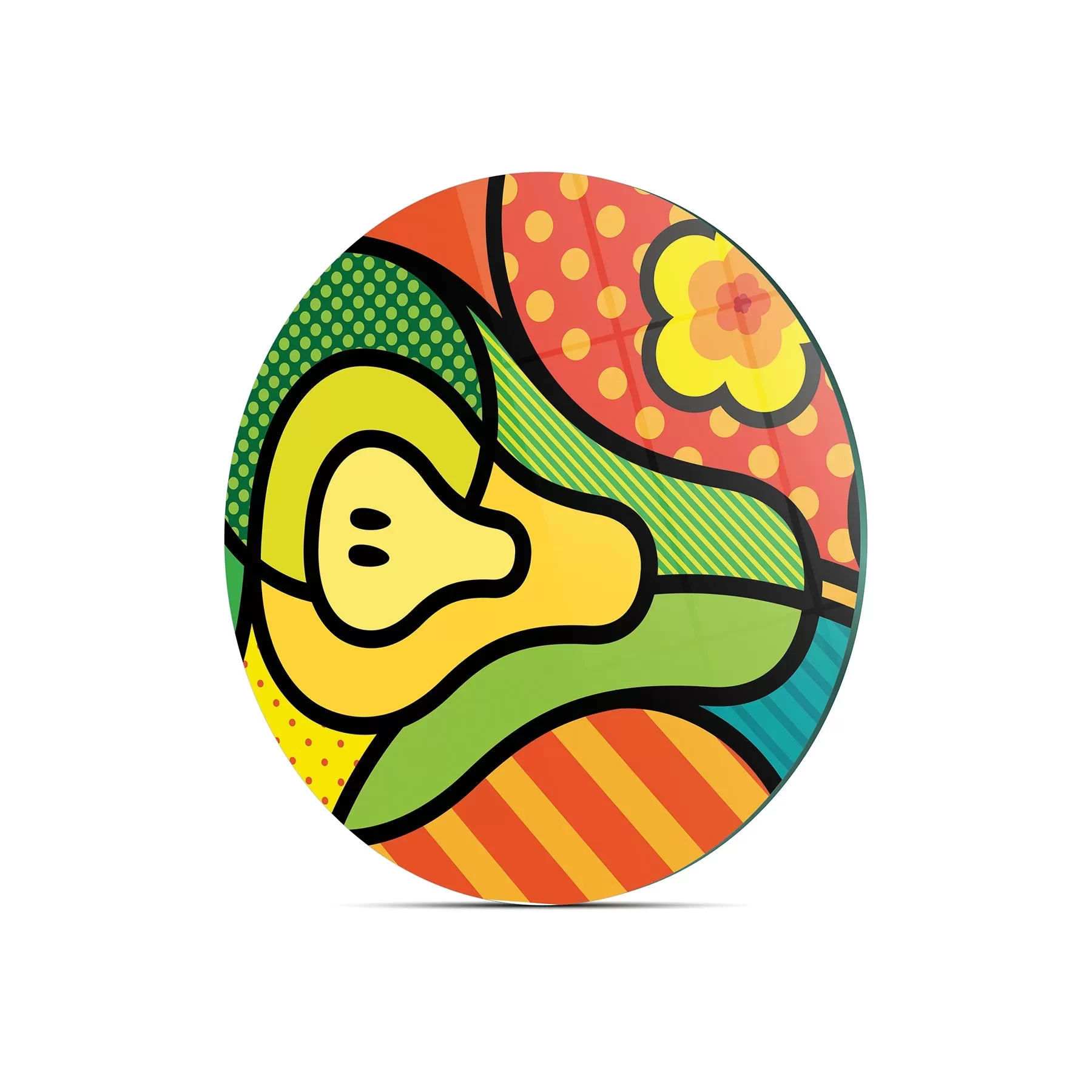 Picture of Decovetro Cam Kesme Tahtası ve Sunumluk Yuvarlak Armut Desenli 30x30 Cm