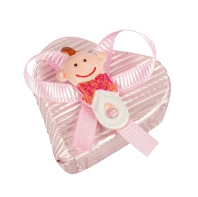 Picture of PINK HEART - HAZELNUT SPRINKLED & GIANDUJA FIILED MILK CHOCOLATE 2Kg