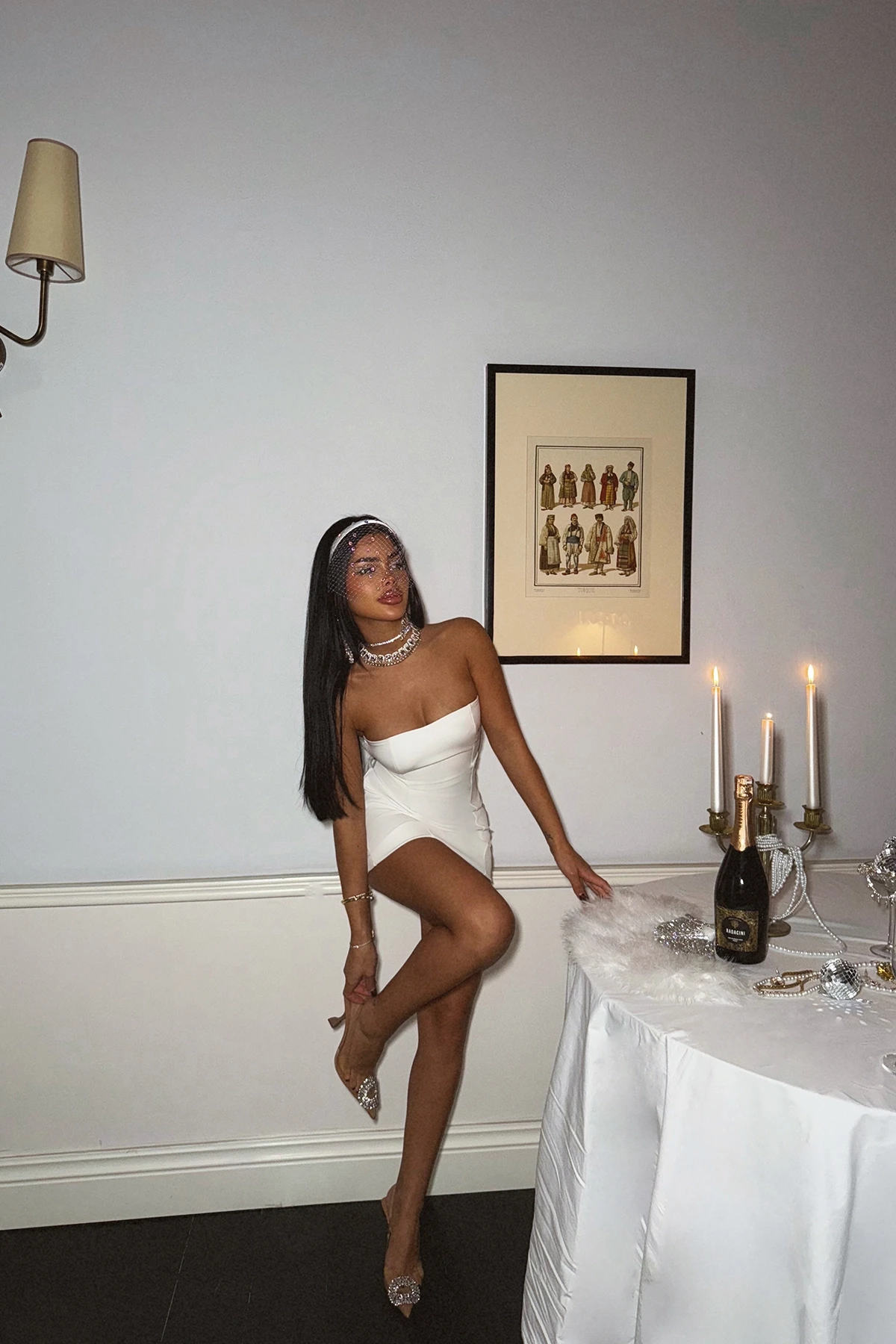 Picture of White Strapless Mini Dress