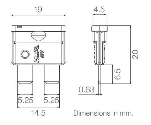 Picture of 5 Adet 40 Amper Turuncu Standart Bıçak Sigorta 40A