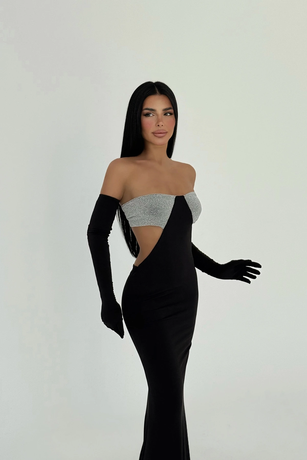 Picture of Black Elvera Glitter Detail Dress