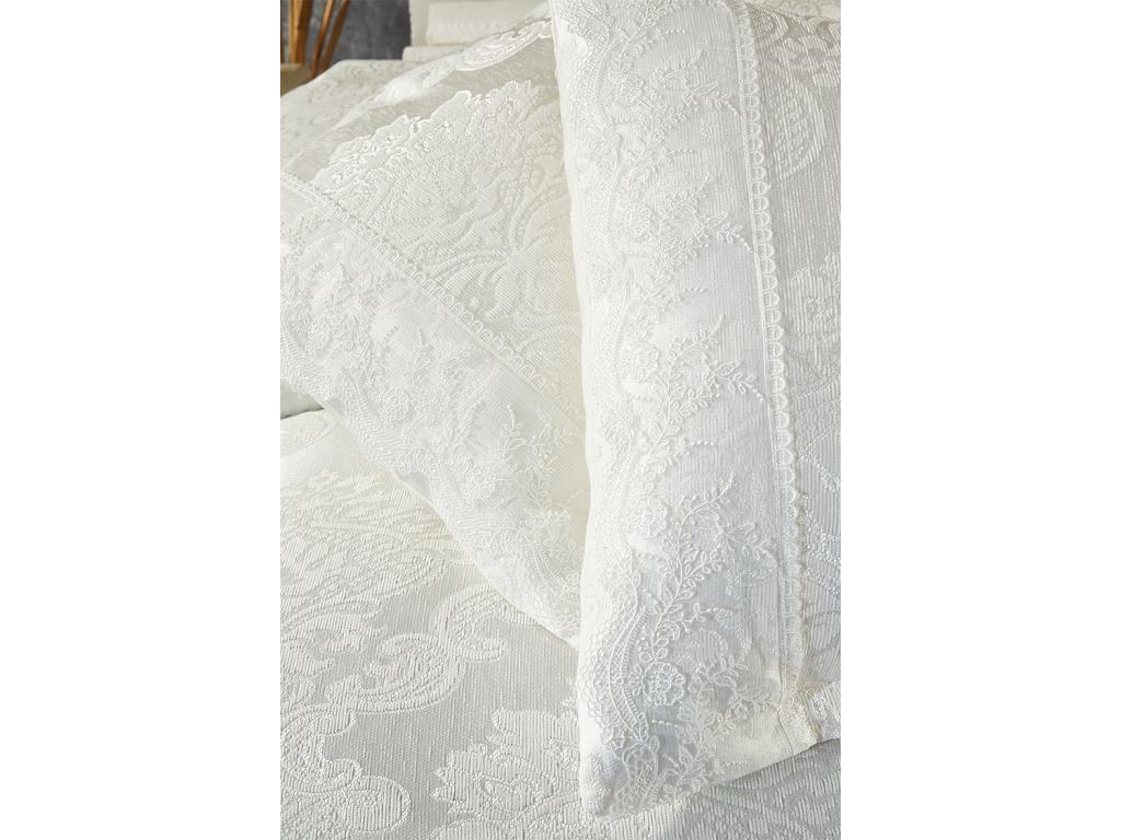 Picture of Fransız Dantelli Elani Yatak Örtüsü Krem
