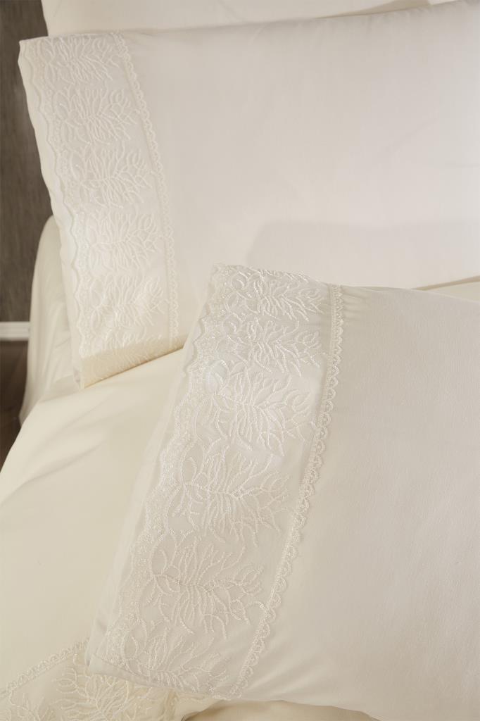 Picture of Fransız Dantelli Seçil Çeyizlik Nevresim Takımı Krem