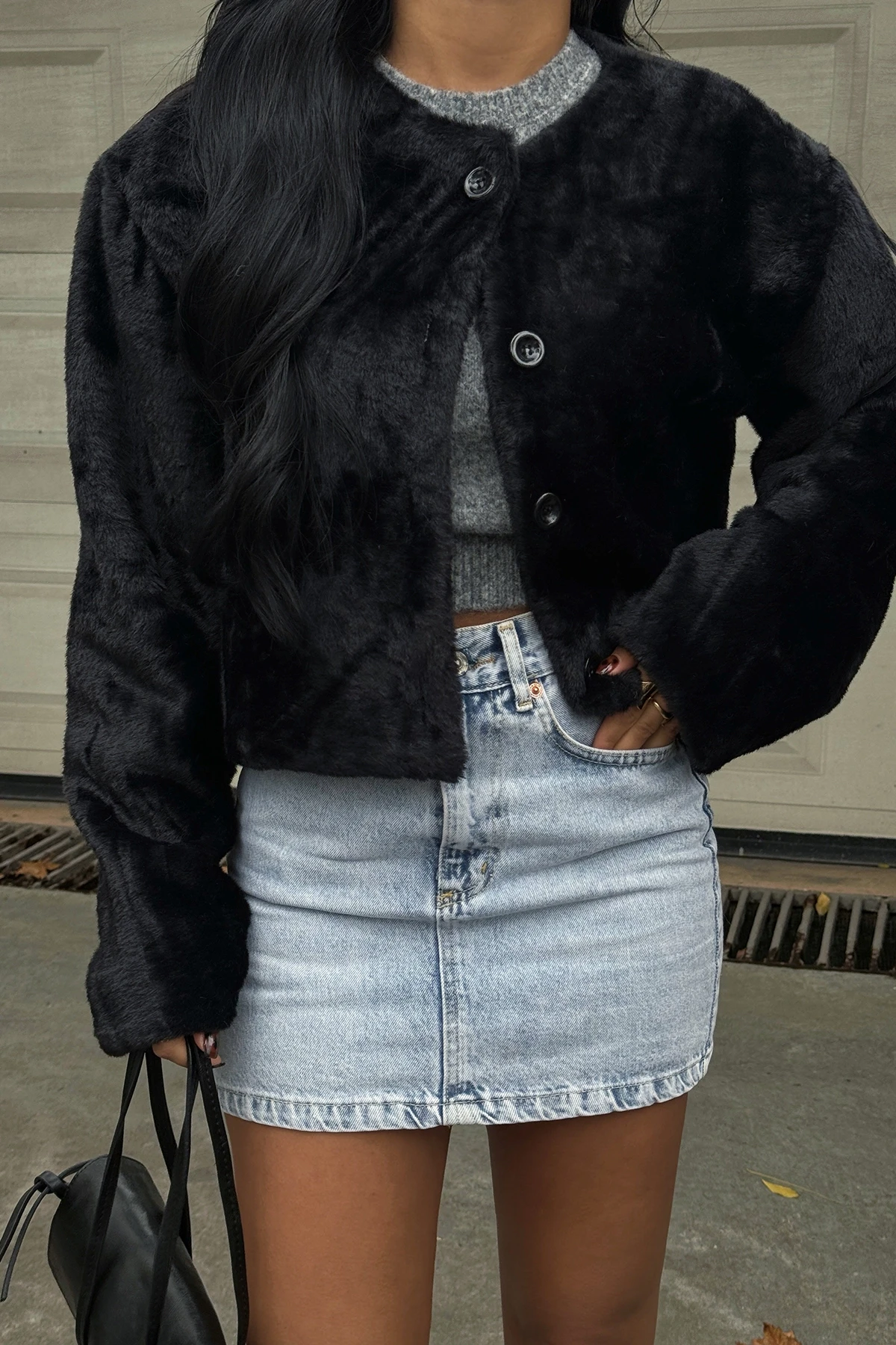 Picture of Black Button Detail Jacket