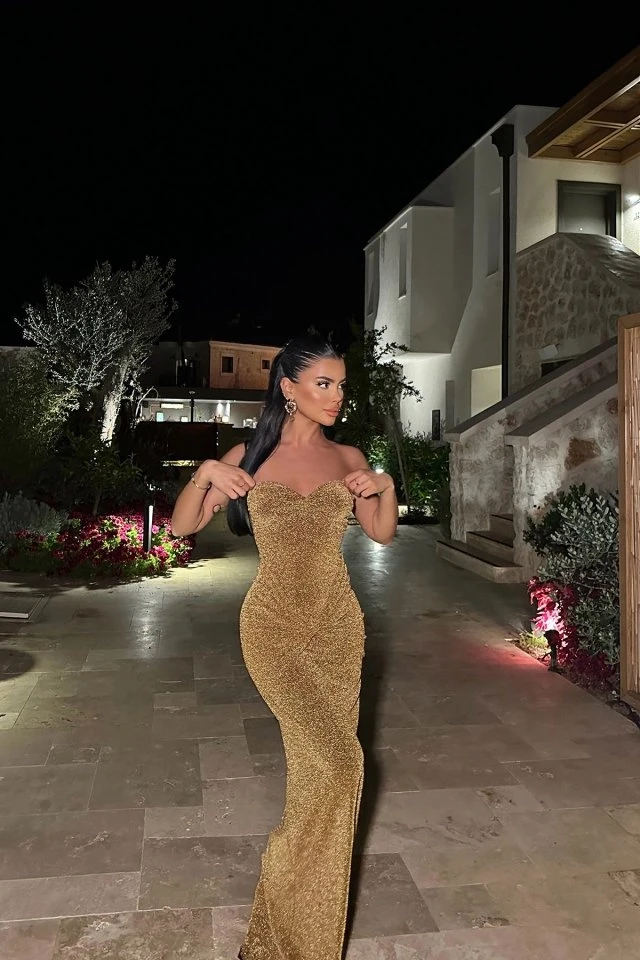 Picture of Dianora Gold Silvery Long Dress