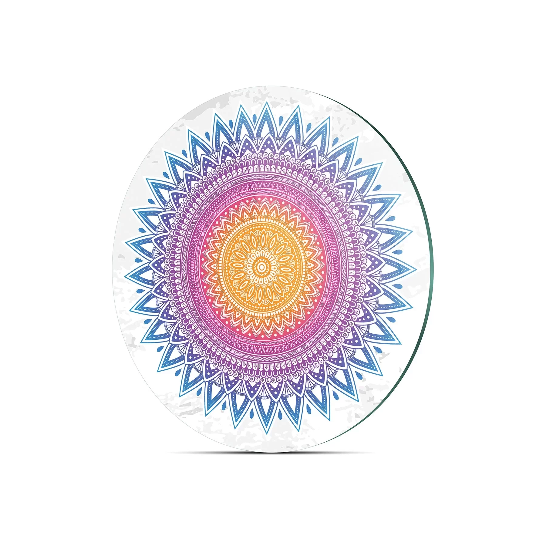 Picture of Decovetro Cam Kesme Tahtası ve Sunumluk Yuvarlak Mandala Çizgi Desenli 30x30 Cm