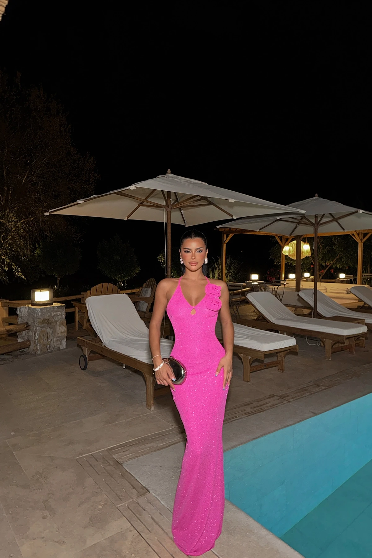 Picture of Fuchsia Rose Detail Dress