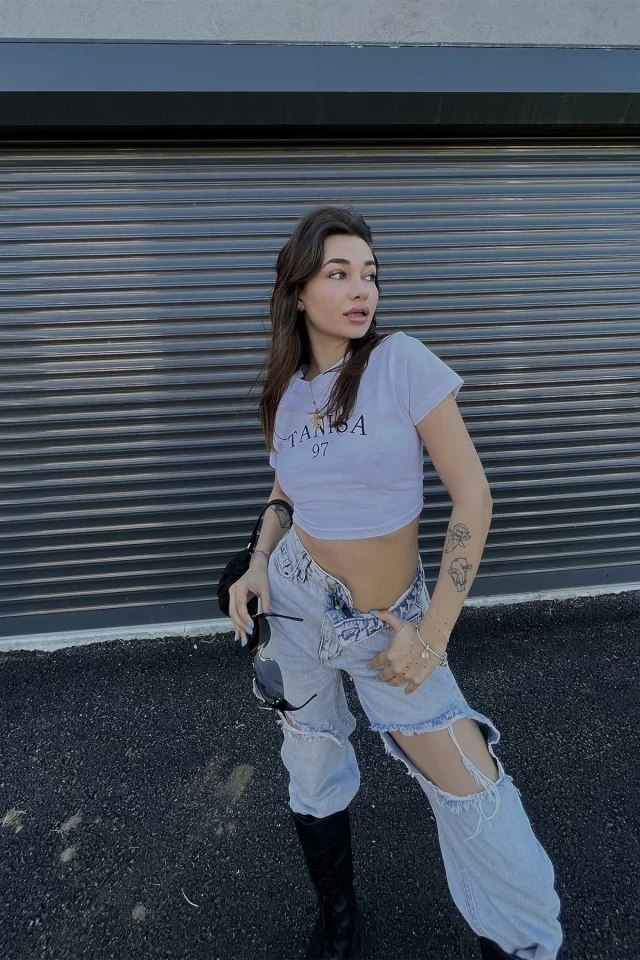 Picture of White Tanisa Written Crop Top