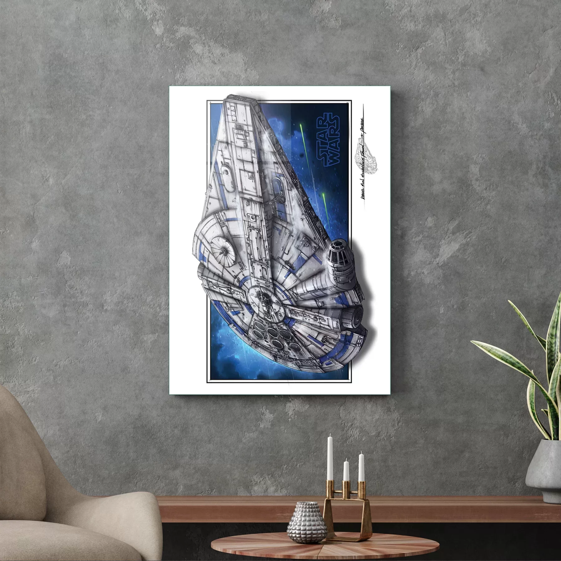 Picture of Decovetro Cam Tablo Star Wars Millennium Falcon Poster 30x40 cm