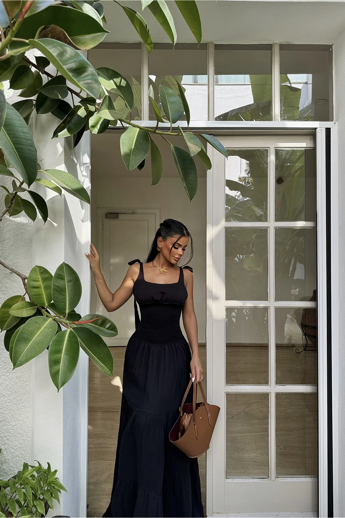 Picture of Black Strappy Long Dress