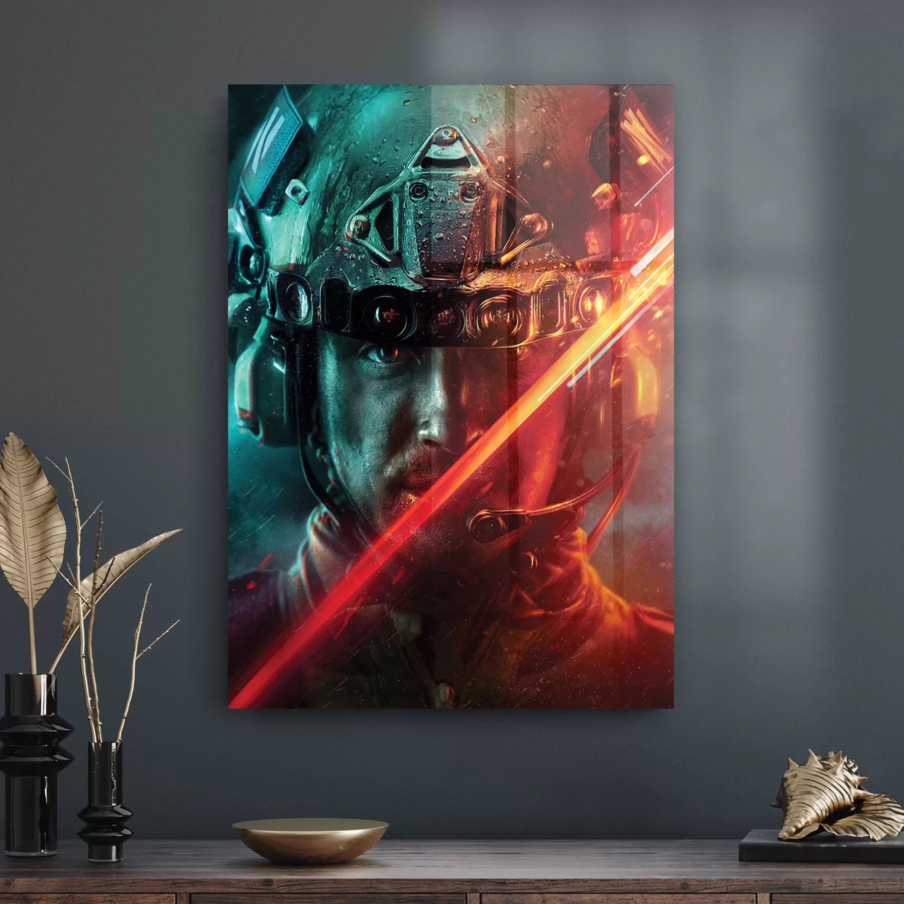 Picture of Decovetro Cam Tablo Battlefield Soldier Red 30x40 cm