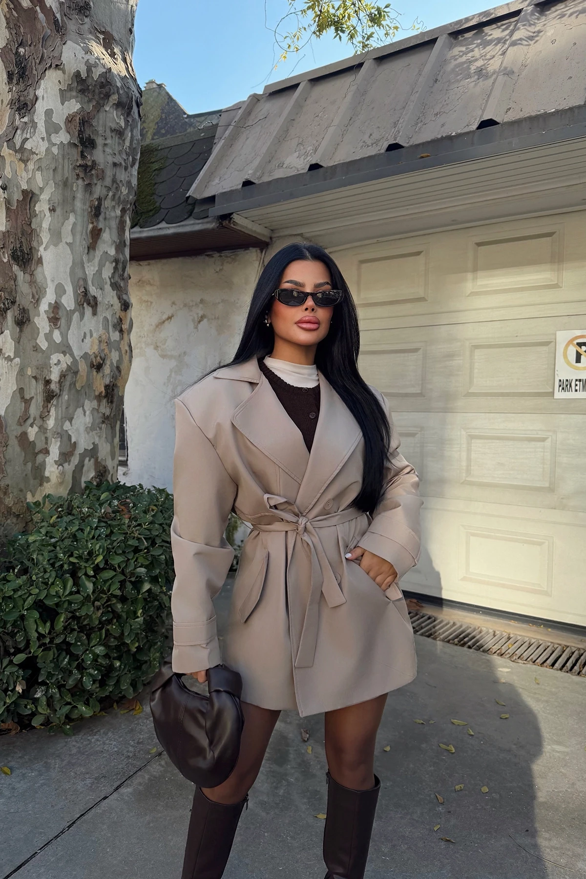 Picture of Stone Alessandro Short Trench Coat