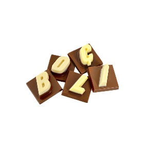 Picture of CHOCOLATE LETTERS - MILK & WHITE CHOCOLATE 2,4Kg