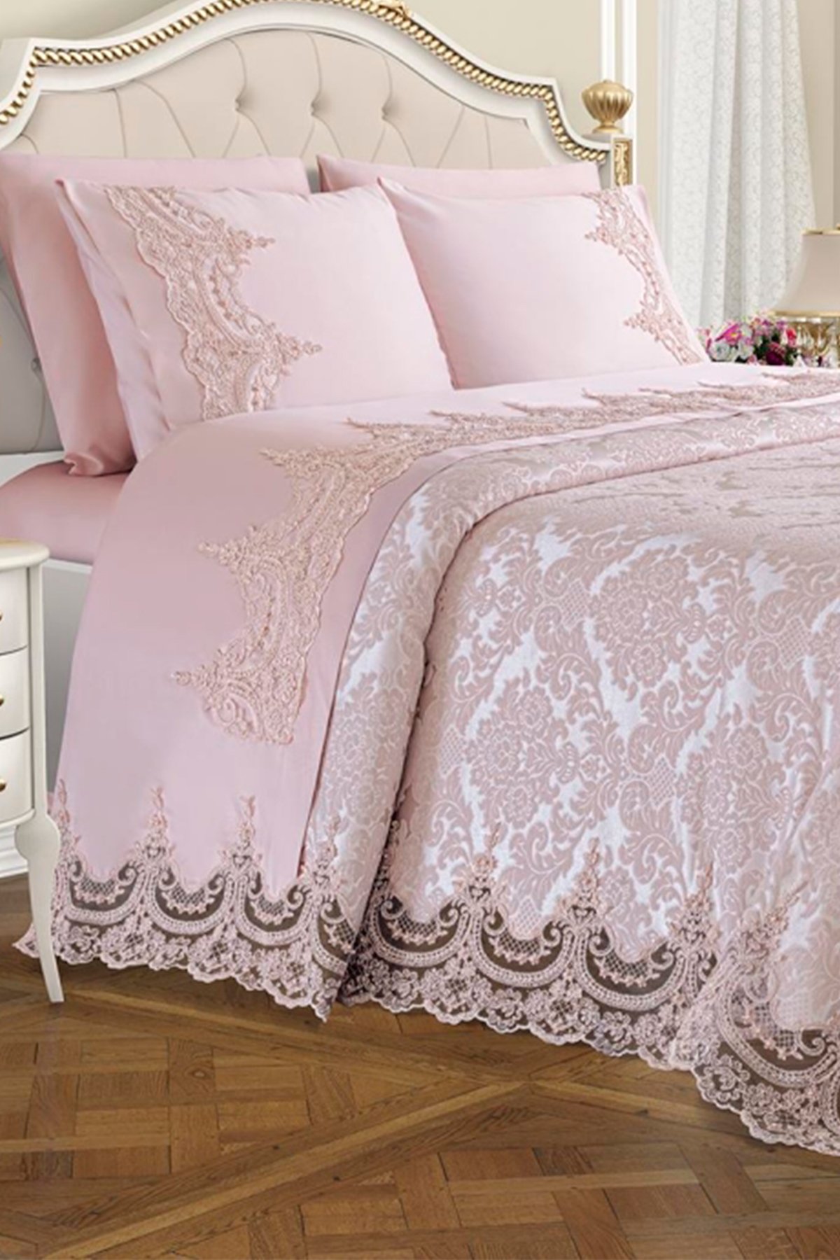 Picture of Fransız Güpürlü Çeyizlik Pike Takımı Arus Pudra