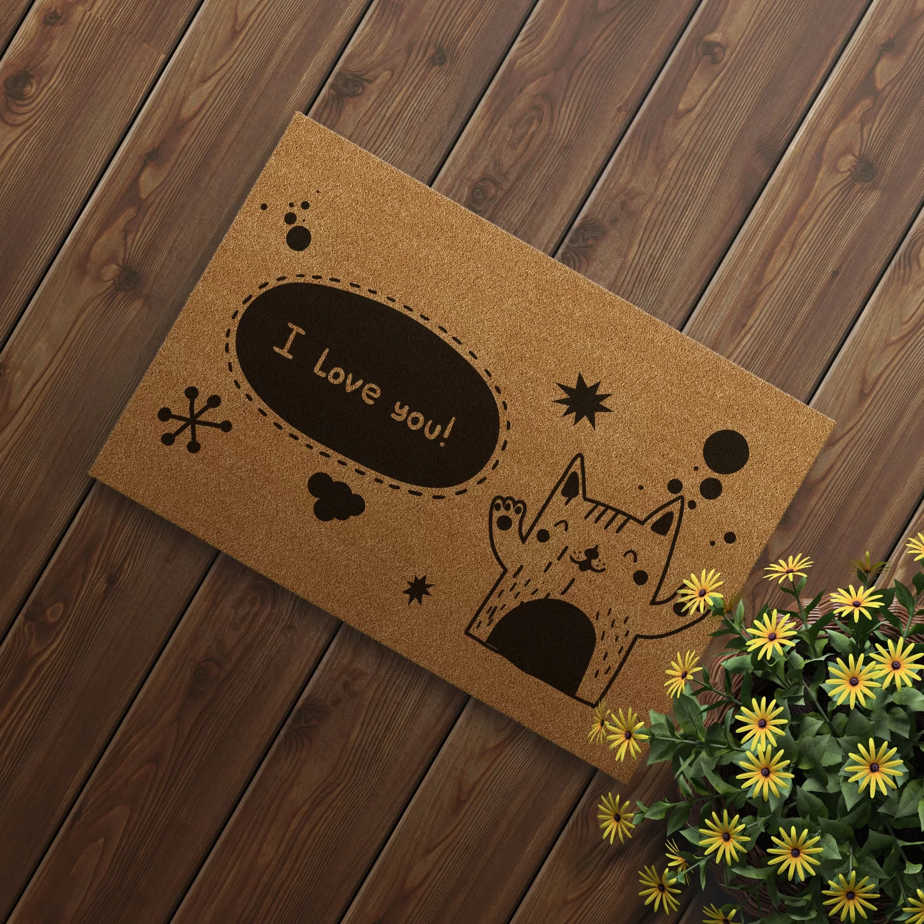 Picture of Decovetro Paspas Love You Desenli Kapı Önü Paspası 40 x 60 Cm