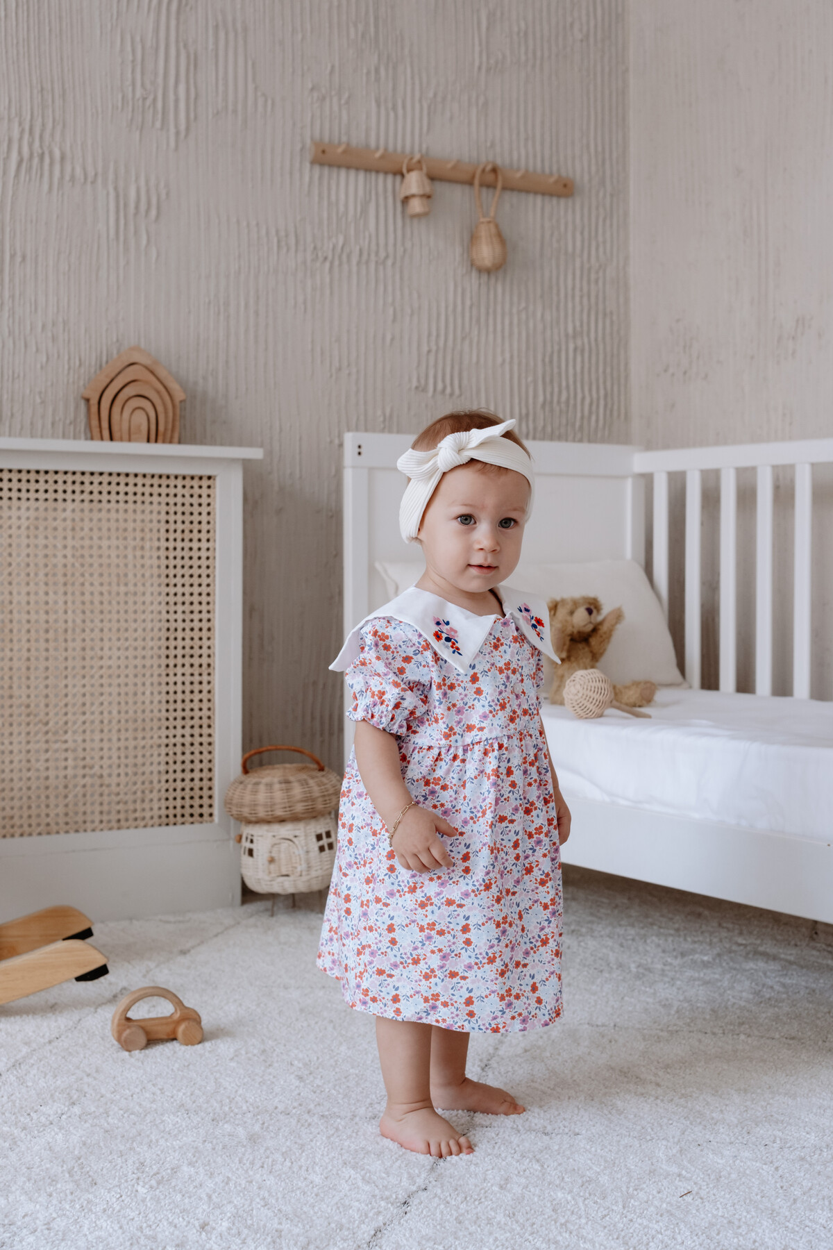 Picture of Kız Bebek Elbisesi - Minik Çiçekler / Kırmızı