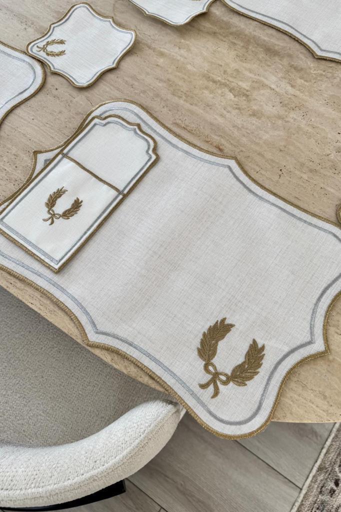 Picture of Edalım Keten Nakışlı Amerikan Servis Takımı 19 Parça