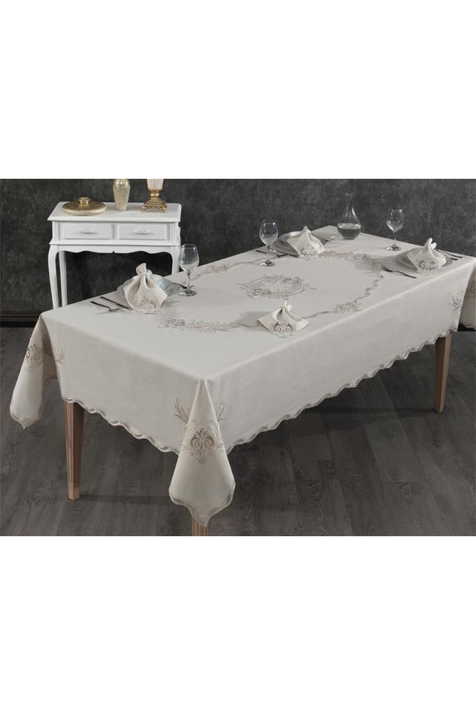 Picture of Hazan Fransız Dantelli Yemek Takımı - 25 Parça Cappucino