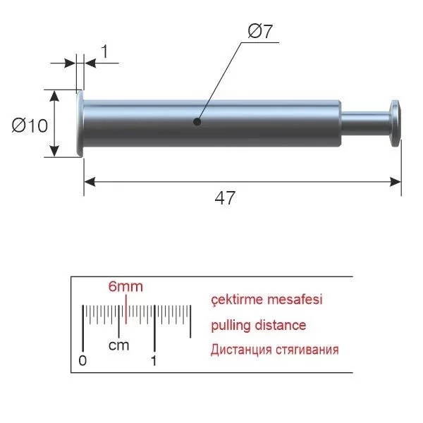 Picture of FİXA TEK TARAFLI MİL (16-18 MM PANEL İÇİN)