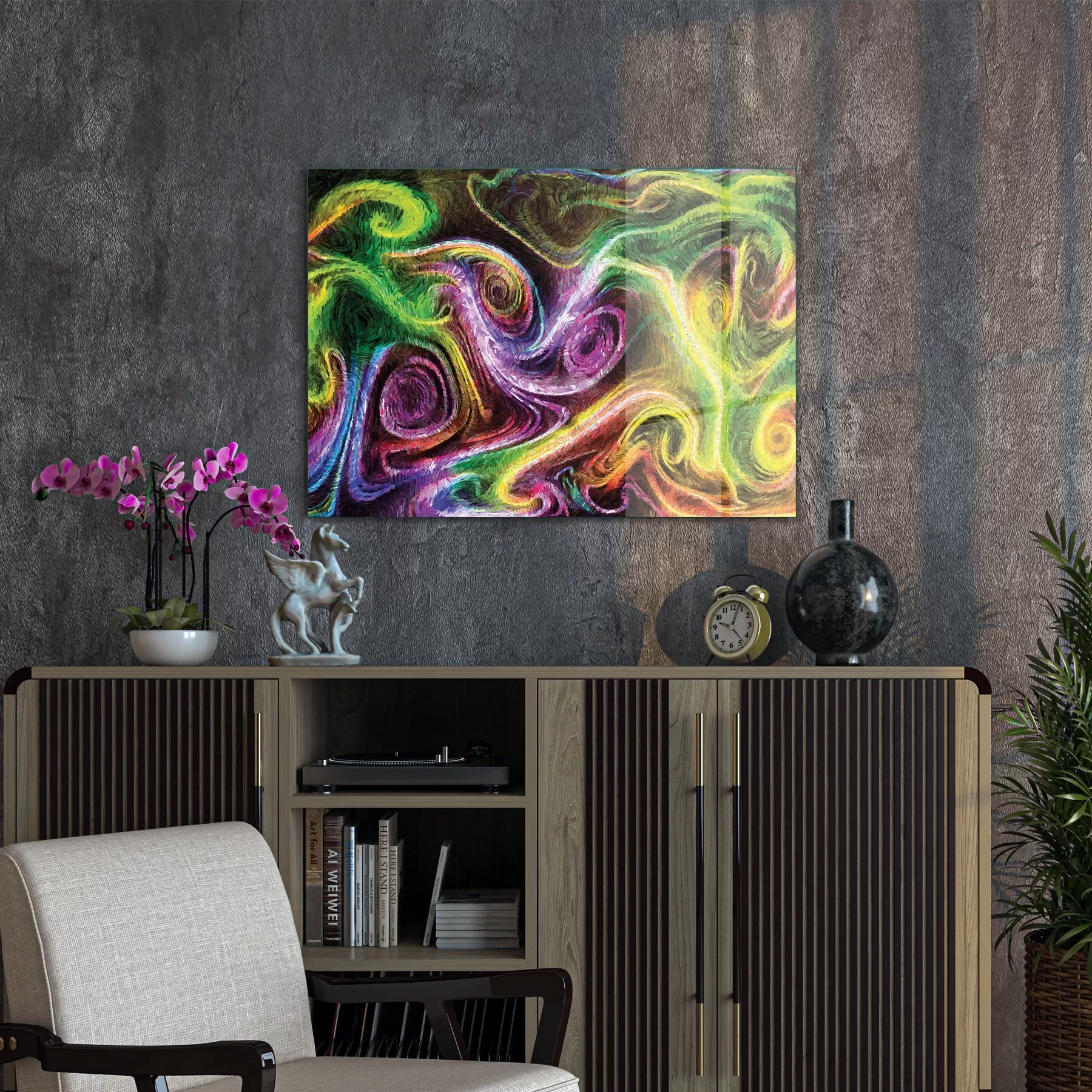 Picture of Decovetro Cam Tablo Neon Spiral Waves 70x100 cm