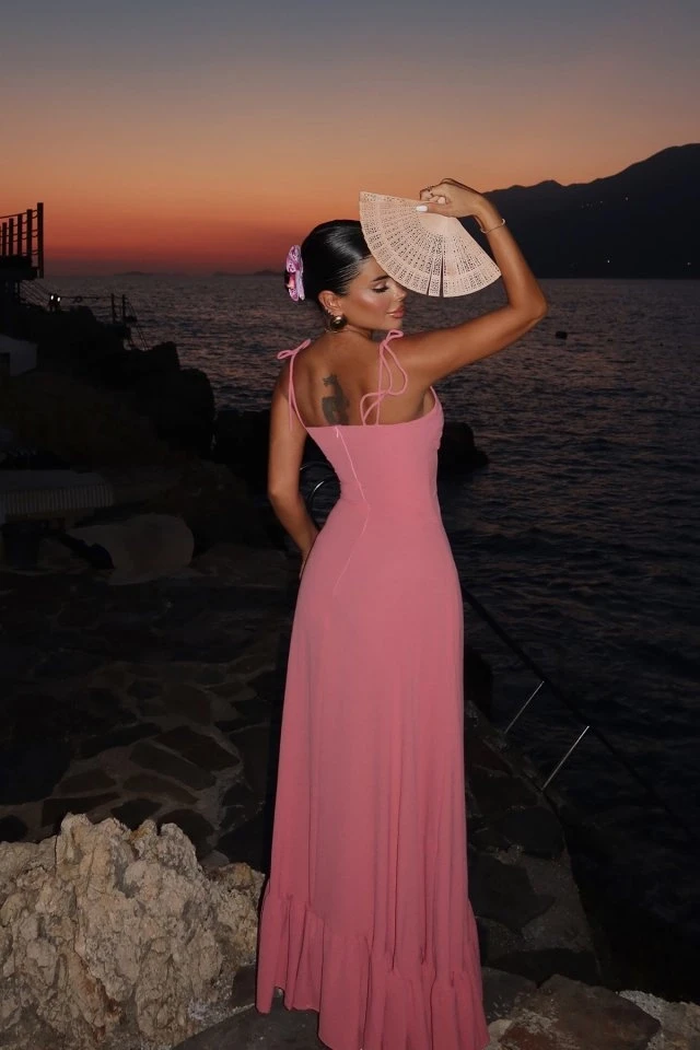 Picture of Dusty Rose Tie Dress