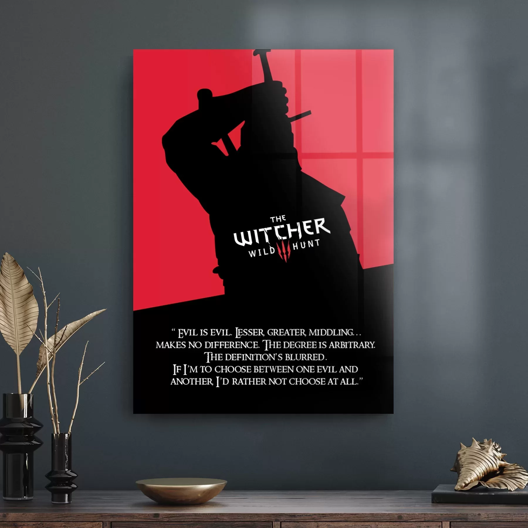 Picture of Decovetro Cam Tablo Witcher Evil is Evil 70x100 cm