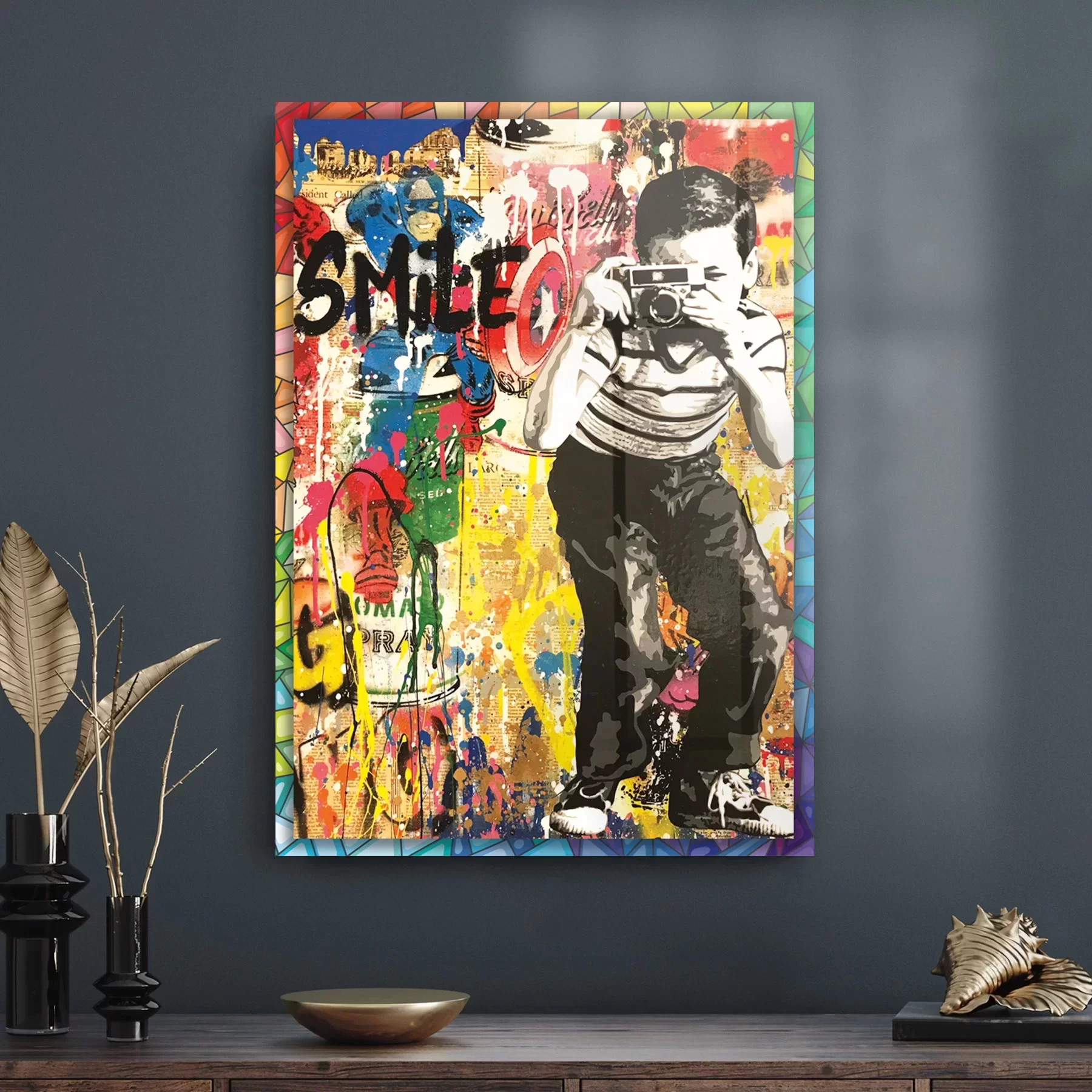 Picture of Decovetro Cam Tablo Pop Art Karma 30x40 cm