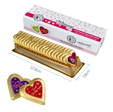 Picture of GIANDUJA FILLED MILK HEART 21g (MESSAGE)