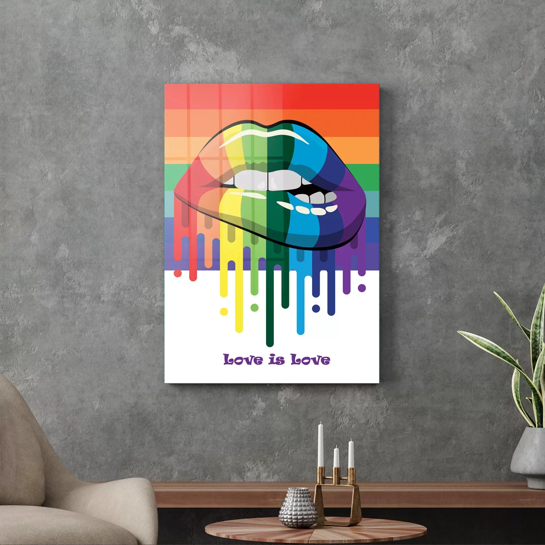 Picture of Decovetro Cam Tablo Love is Love Retro 70x100 cm