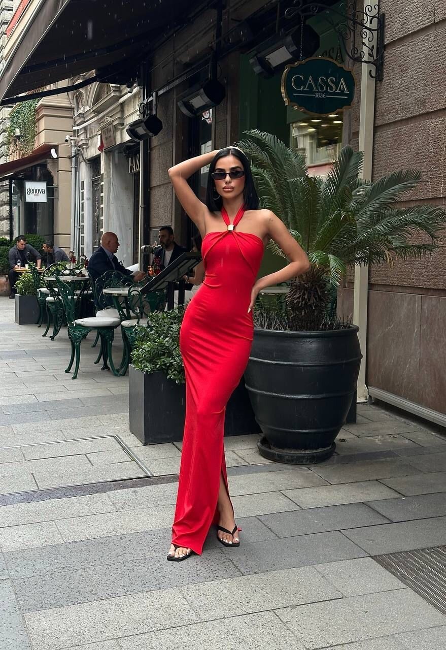 Picture of BOYUNDAN GEÇİRMELİ ELBİSE