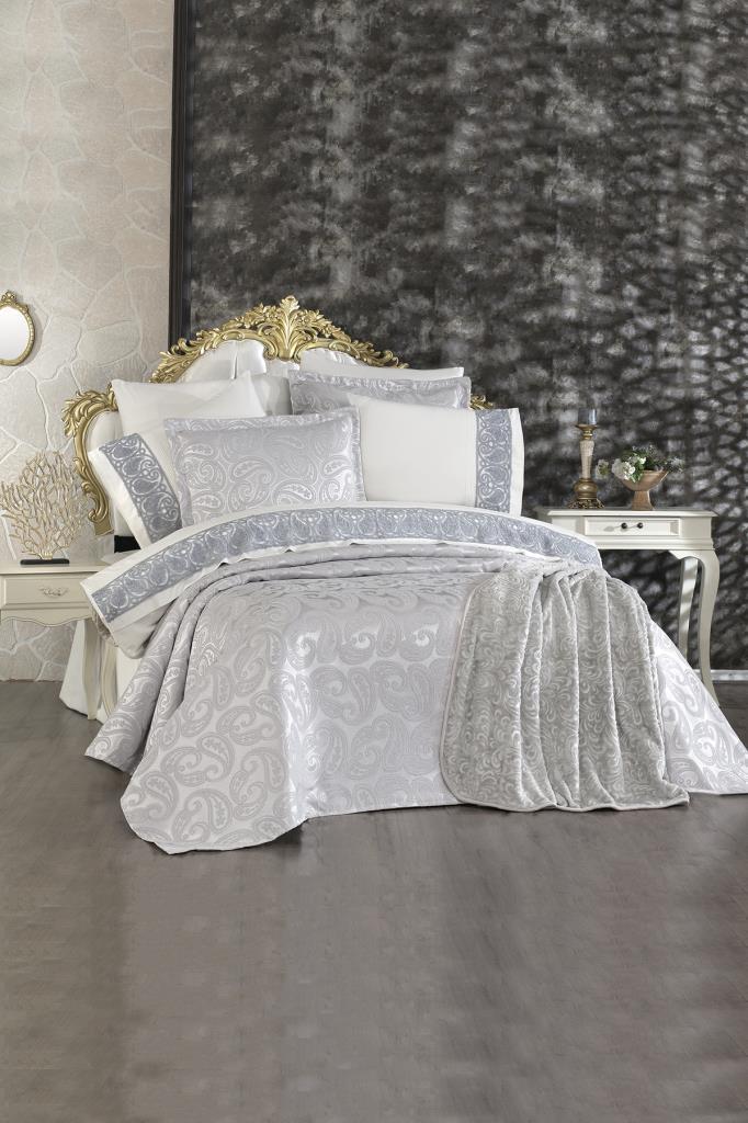 Picture of Çeyiz Diyarı Şal 10 Parça Battaniyeli Çeyiz Seti Gri