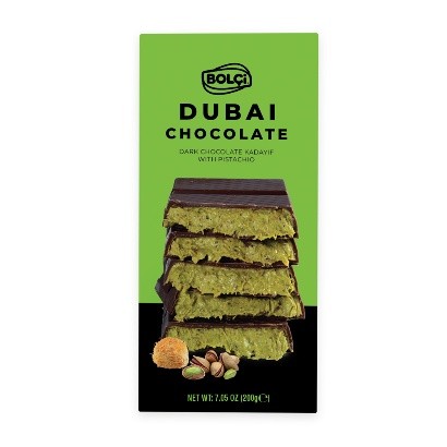 Picture of PISTACHIO KADAYIF FILLED DARK CHOCOLATE 200g