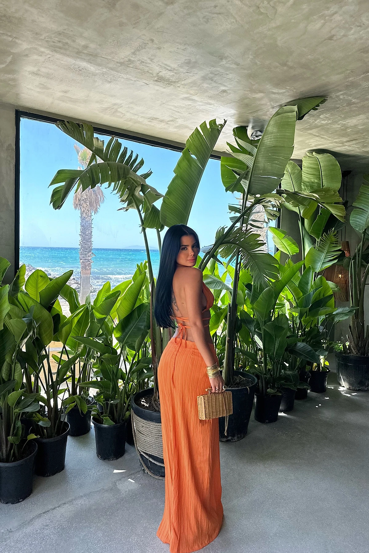 Picture of Orange Lona Tie-Up Suit