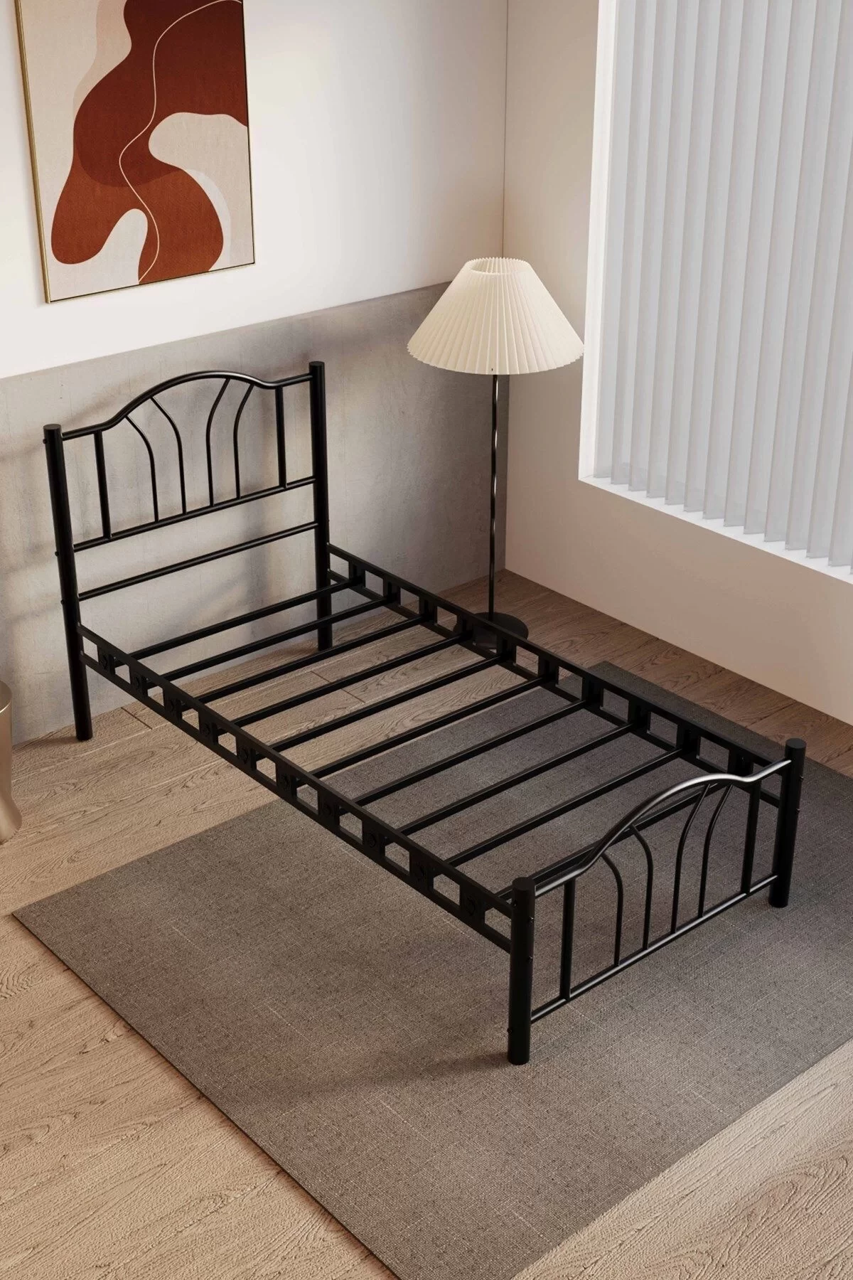 Picture of Bella Tek Kişilik Ferforje Metal Karyola Siyah