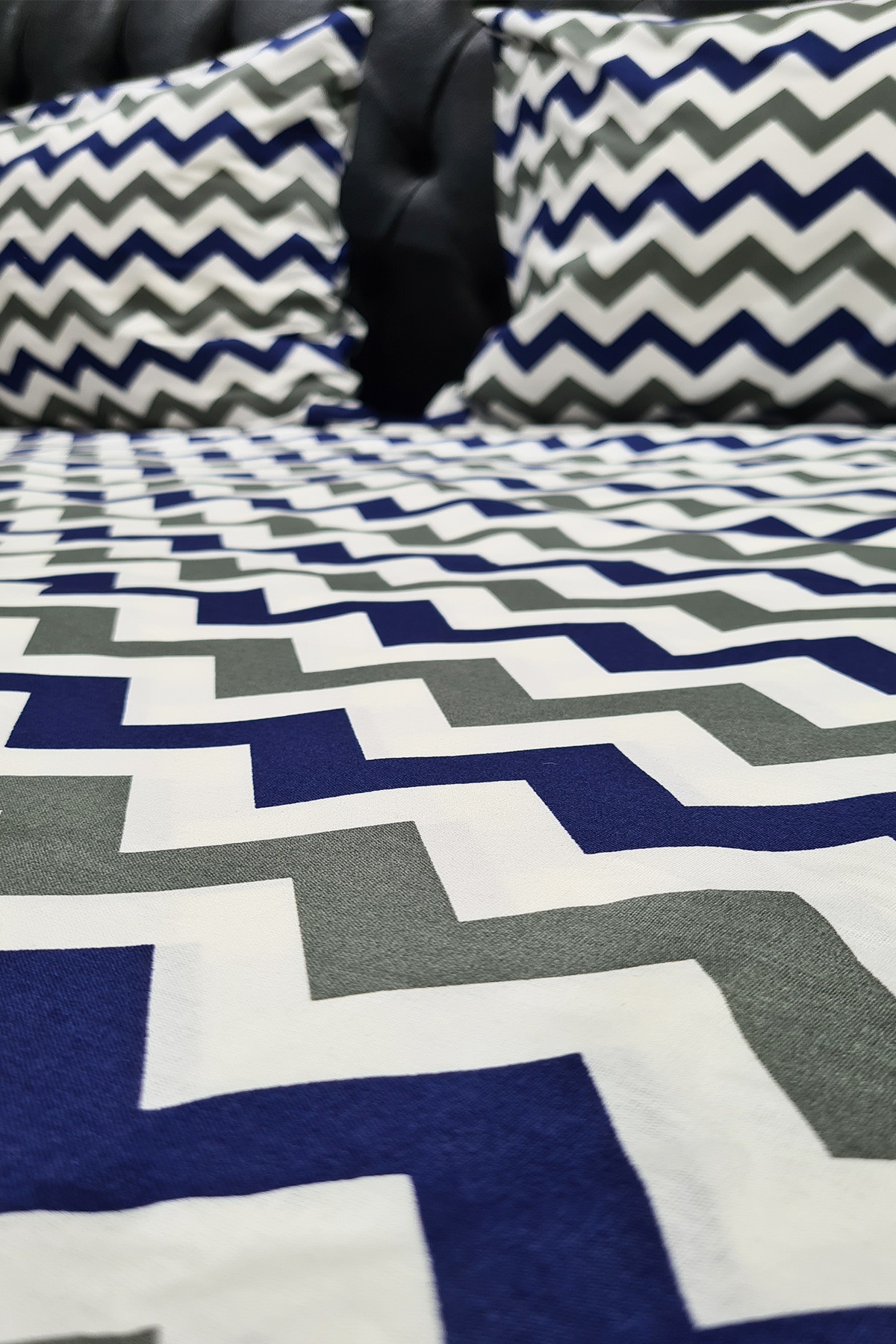 Picture of Çeyiz Diyarı Zigzag Çift Kişilik Nevresim Takımı Lacivert