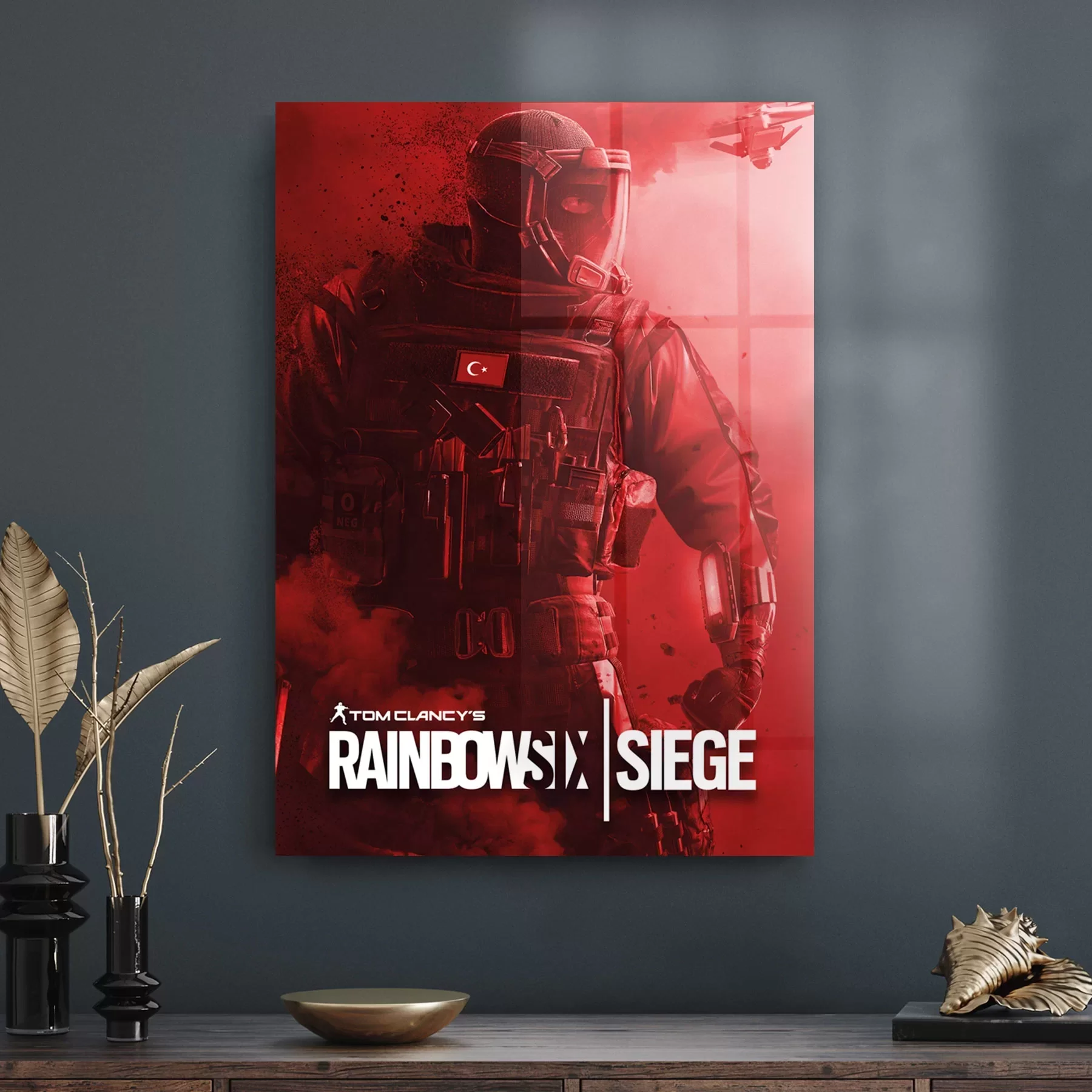 Picture of Decovetro Cam Tablo Kırmızı Rainbowsix Siege 30x40 cm