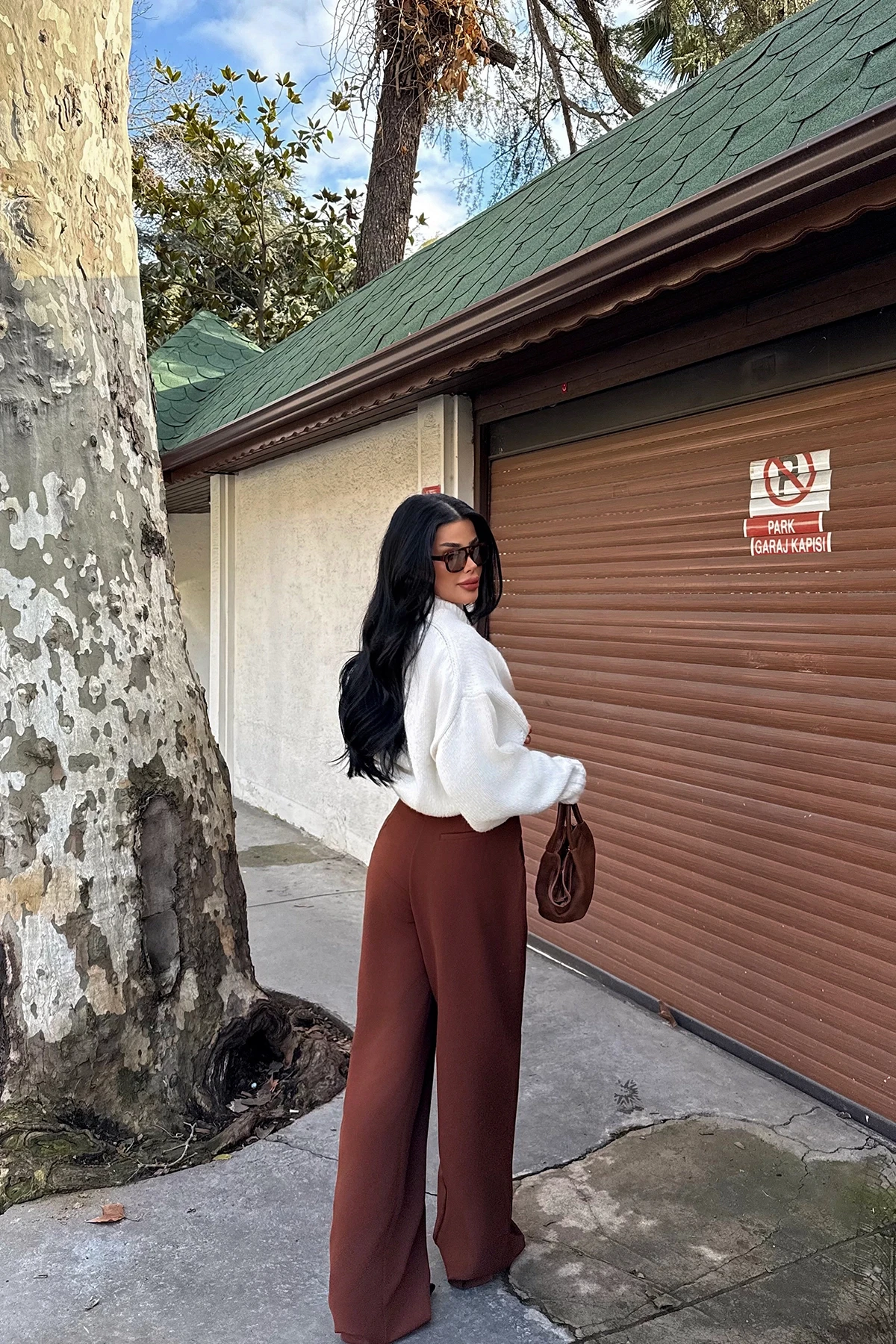 Picture of Brown High Waist Pants