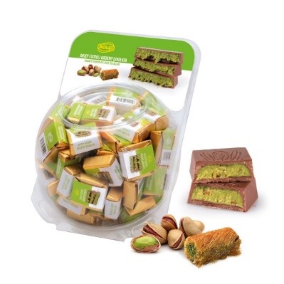Picture of PISTACHIO KADAYIF FILLED MILK CHOCOLATE 16g