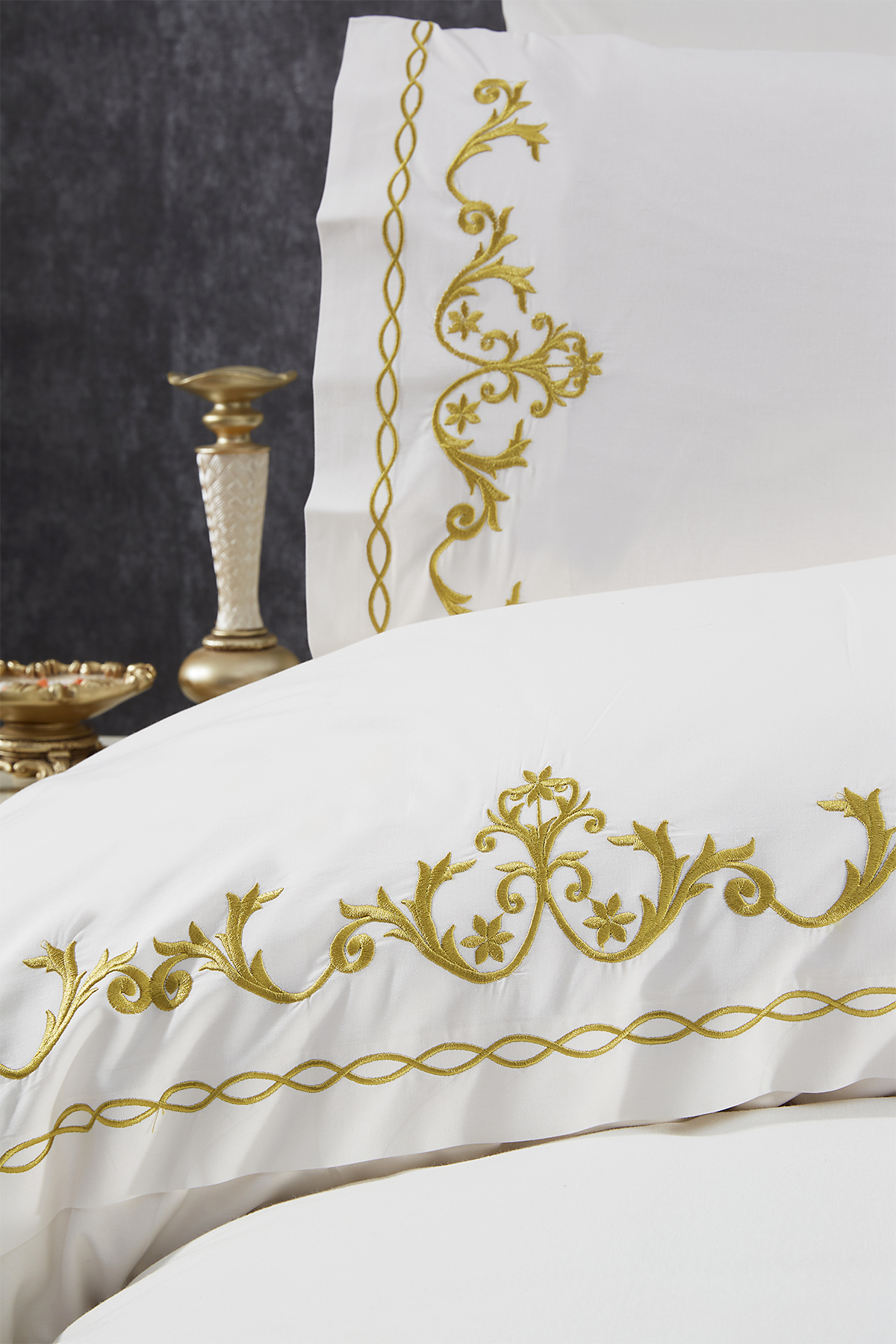 Picture of Ottoman Nakışlı 6 Parça Nevresim Takımı Krem