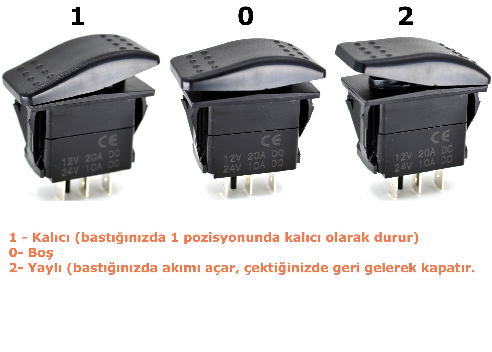 Picture of Marine Karavan Anahtar 12V 24V Carling Tip Kalıcı-0-Yaylı MT-ANKY01