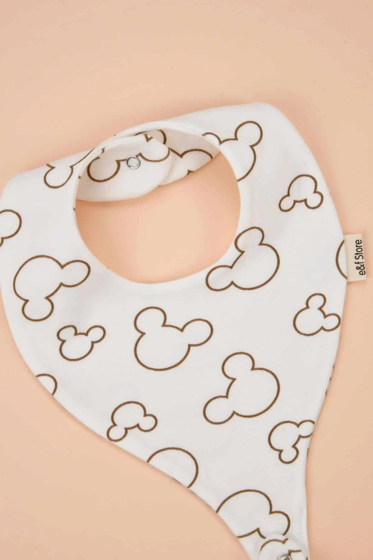 Picture of İkinci Şans - Emzik Tutucu Mama Önlüğü - Sevimli Fare Desenli %100 Pamuk Kumaş